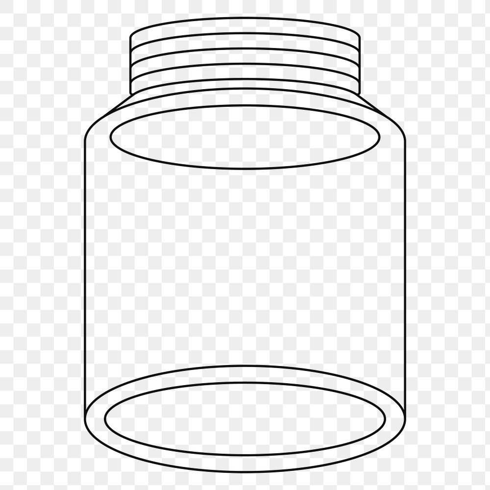 PNG Empty donation jar, flat object illustration, transparent background