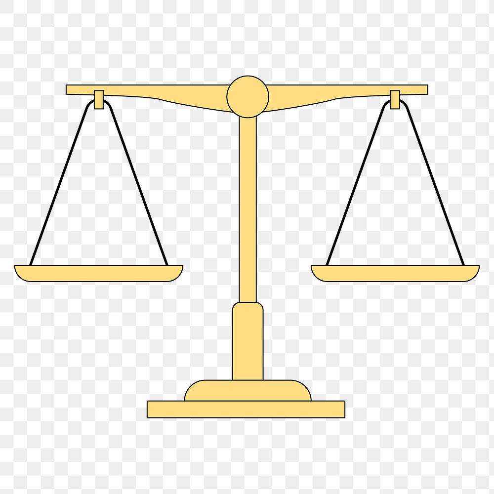 PNG Scales of justice, flat illustration, transparent background