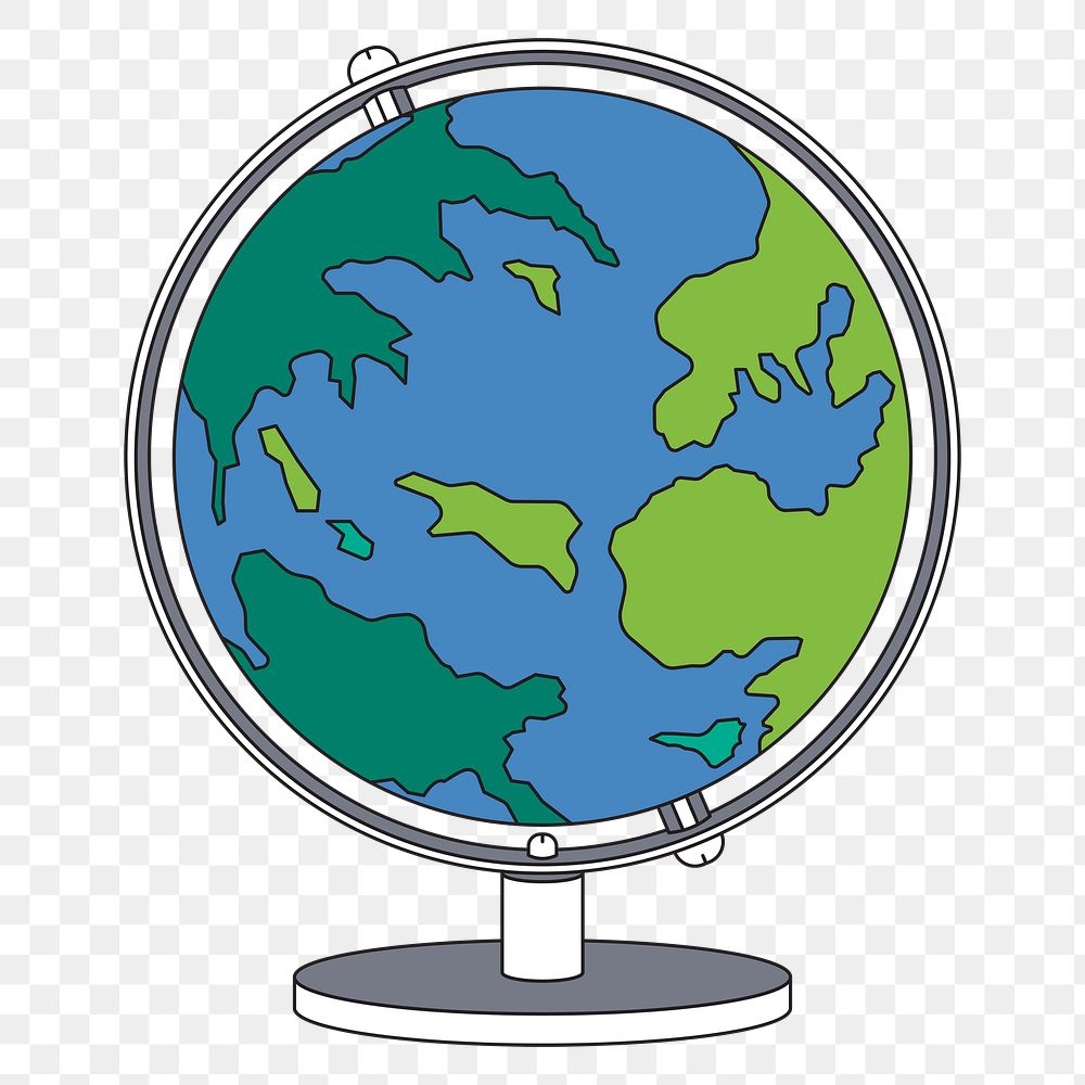 PNG Spinning globe, flat object illustration, transparent background