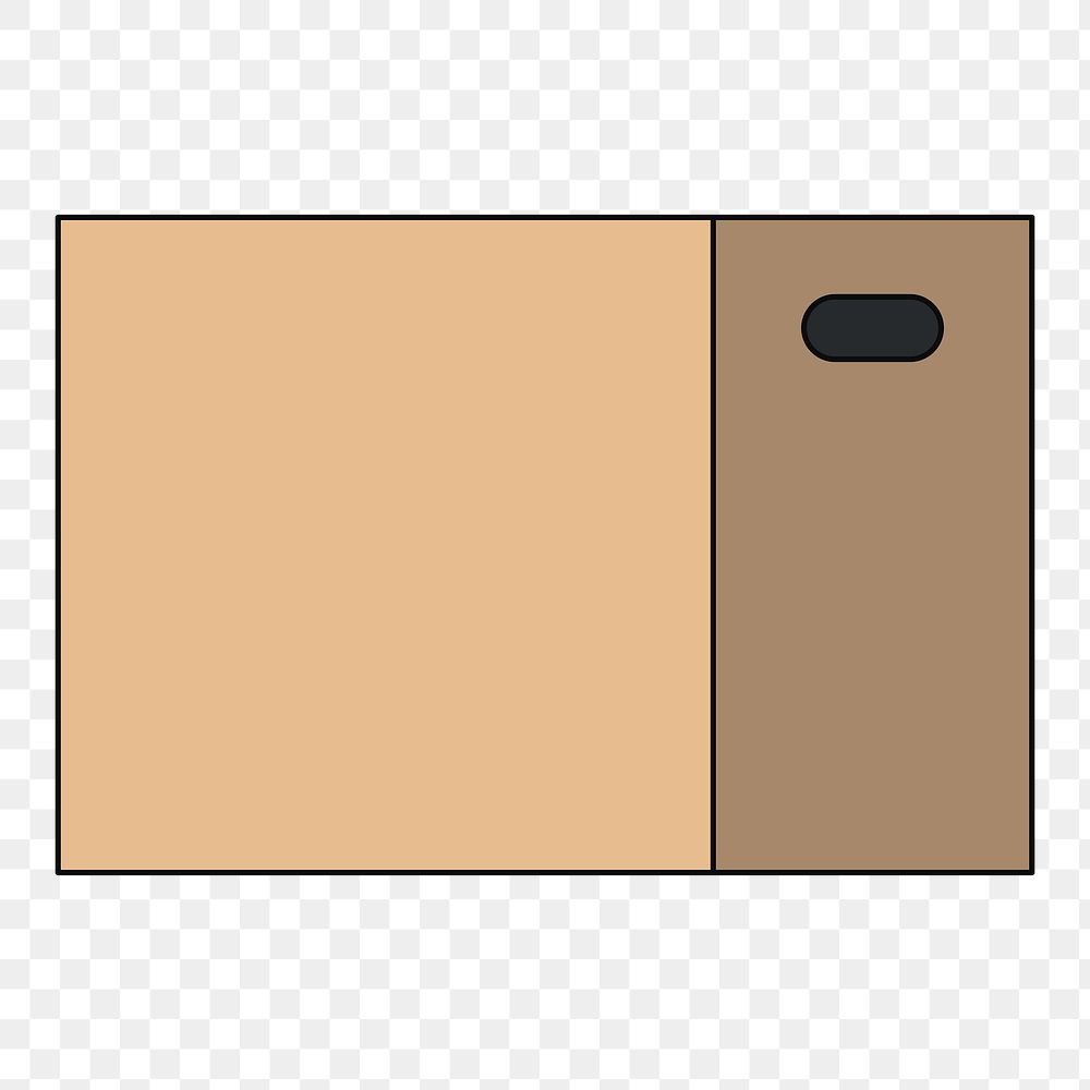 PNG Moving cardboard box, flat illustration, transparent background