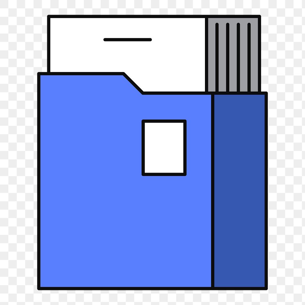Png blue documents folder illustration, transparent background