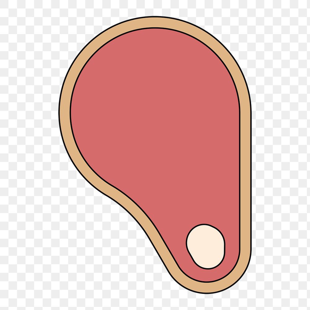 Png rare meat slice illustration, transparent background