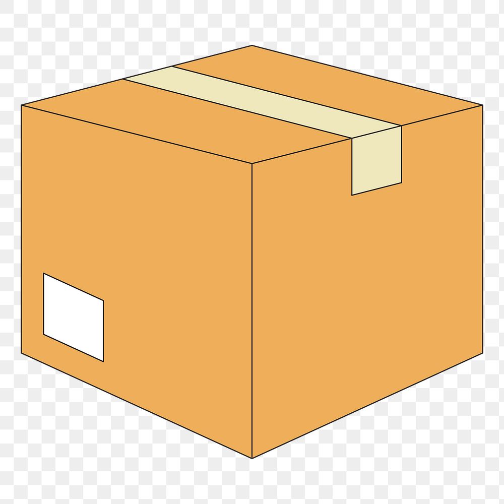 PNG Parcel box, flat object illustration, transparent background