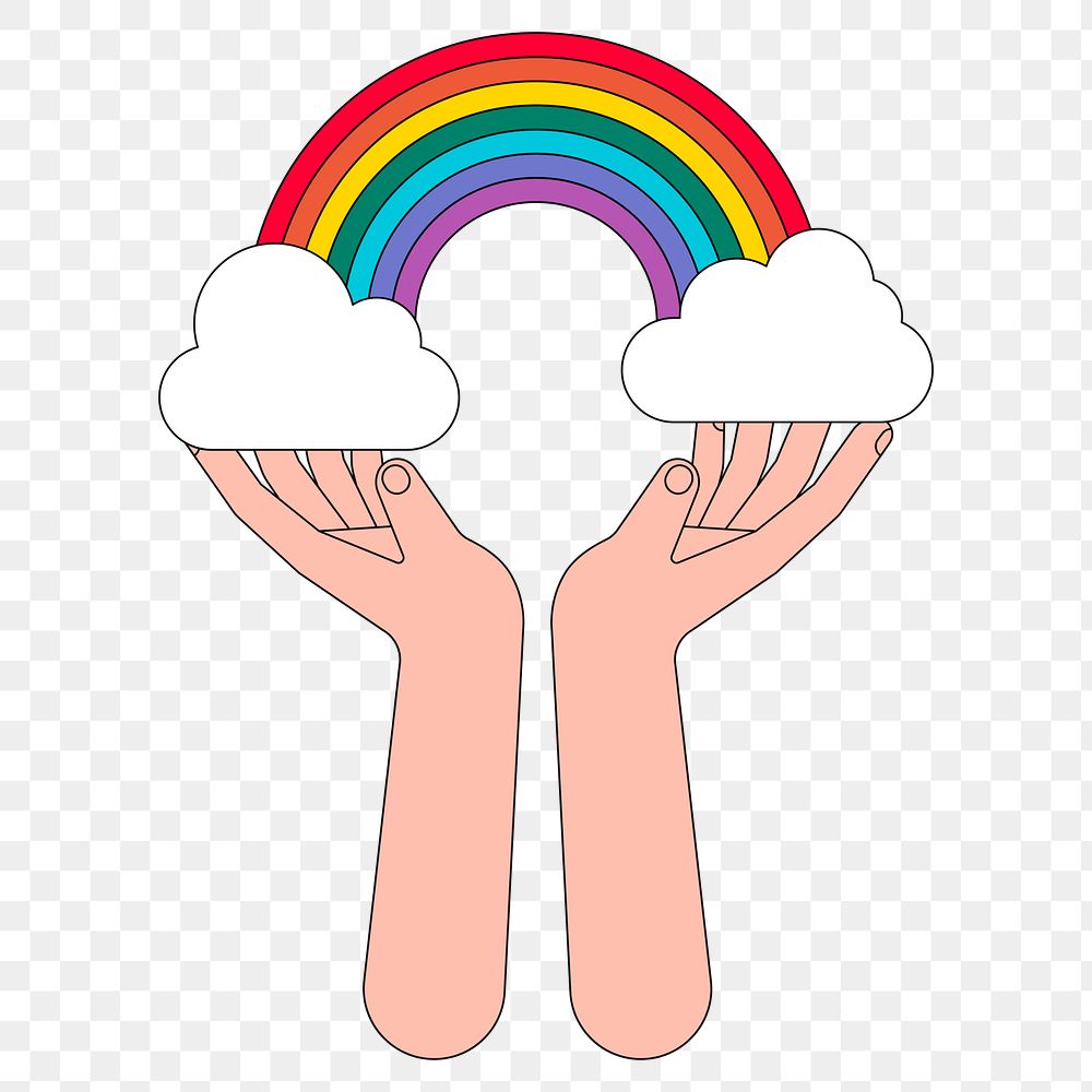 PNG Pride rainbow, LGBTQ flat illustration, transparent background
