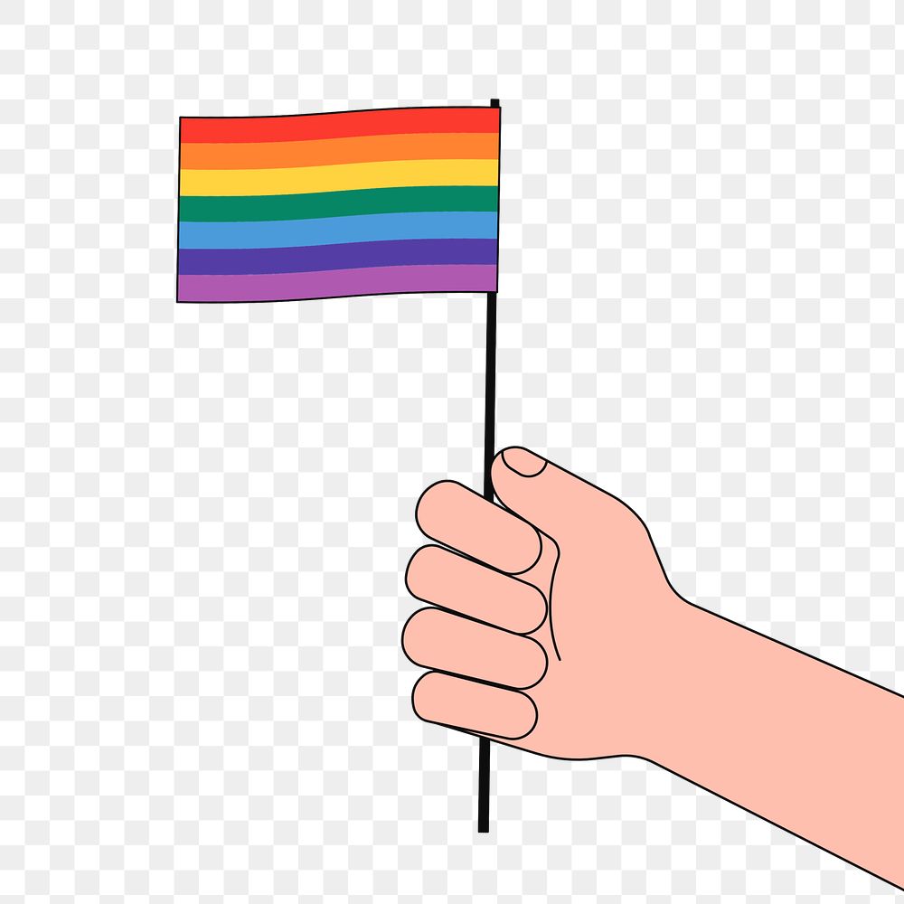 PNG Pride flag, LGBTQ flat illustration, transparent background