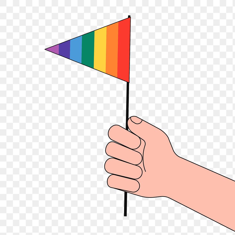 PNG Pride flag, LGBTQ flat illustration, transparent background