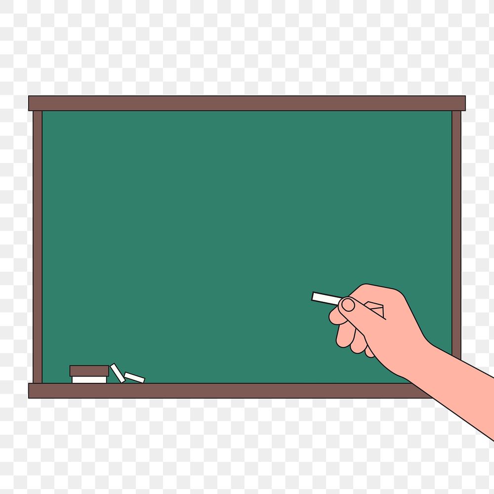 Png hand writing on blackboard illustration, transparent background