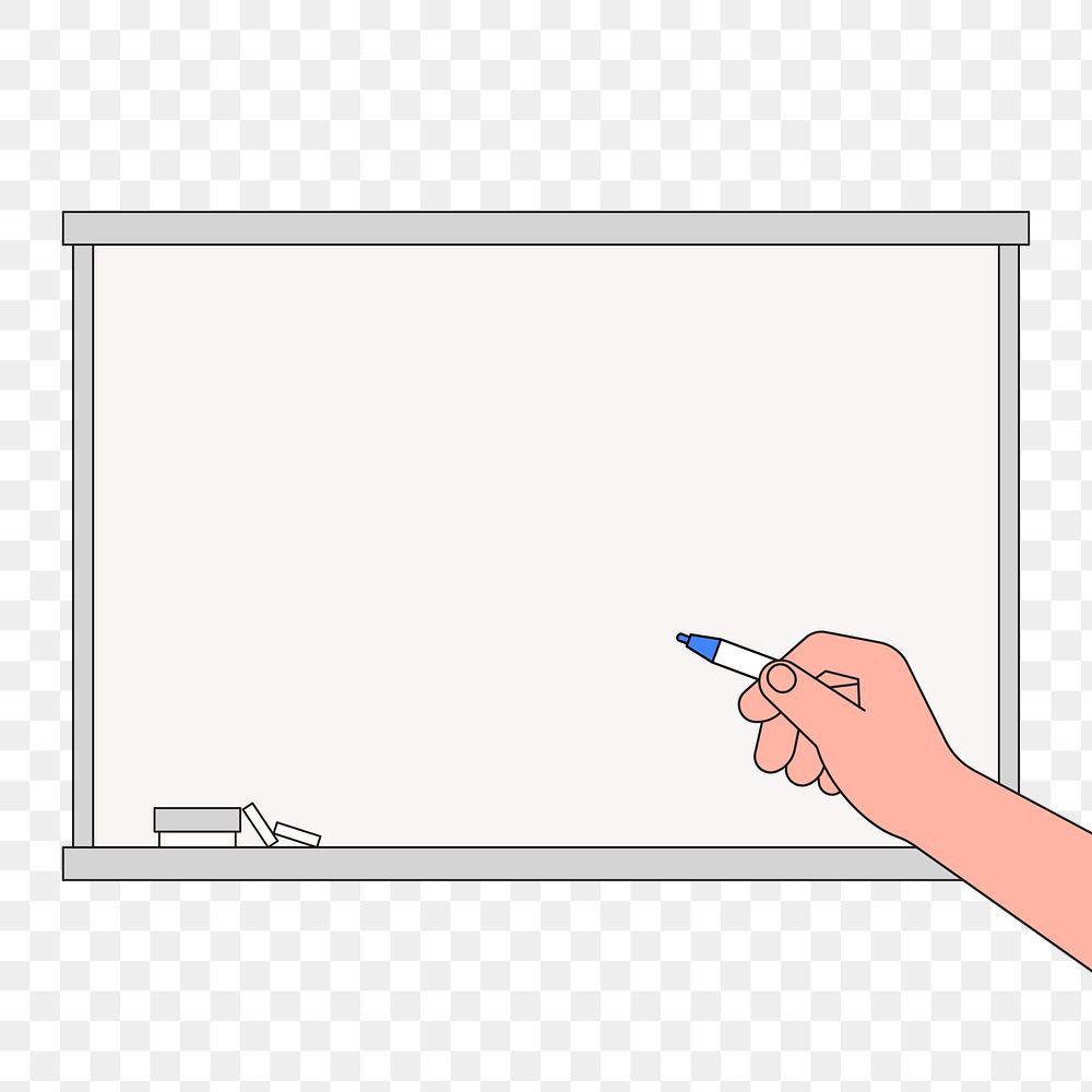 Png hand writing on whiteboard illustration, transparent background