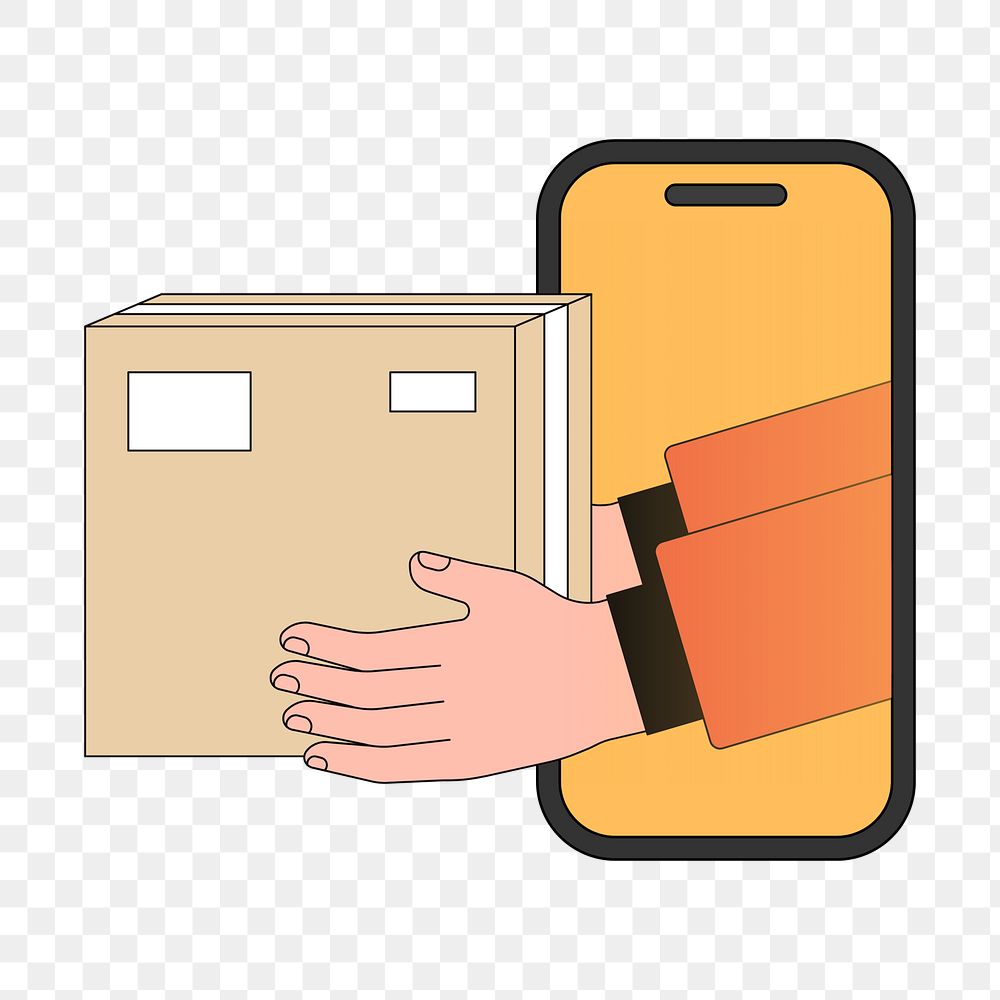 PNG Online shopping, parcel delivery illustration, transparent background