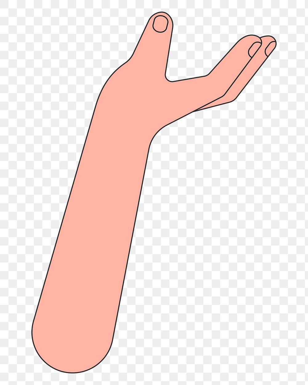 PNG Presenting hand, gesture flat illustration, transparent background