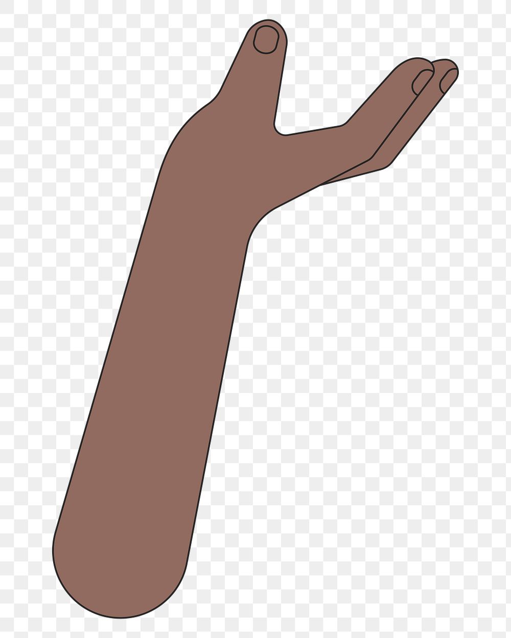 PNG Black presenting hand, gesture flat illustration, transparent background