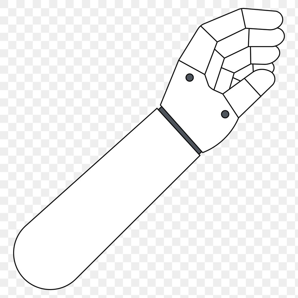 PNG Robotic hand gesture, flat illustration, transparent background