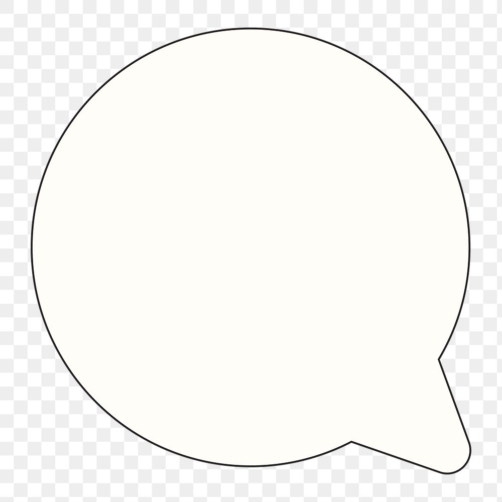 PNG White speech bubble, flat graphic, transparent background