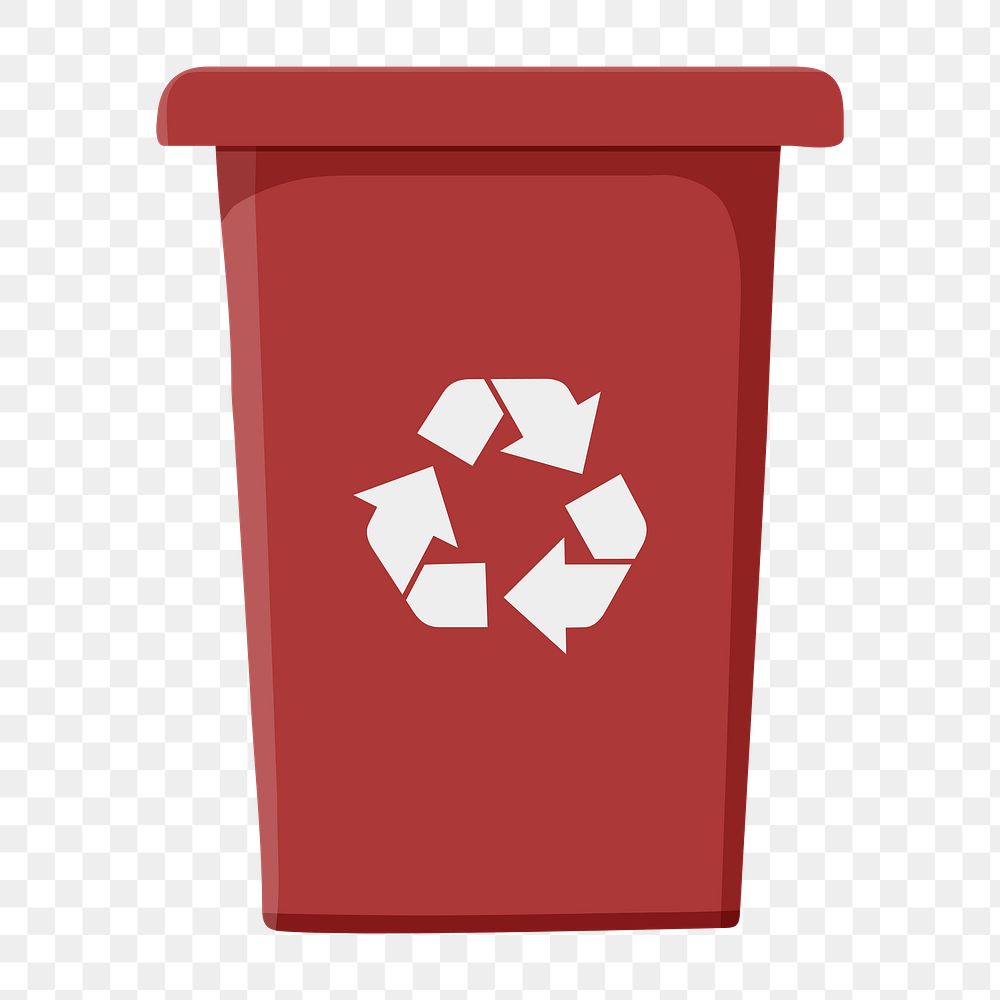 Red png recycle bin,  transparent background
