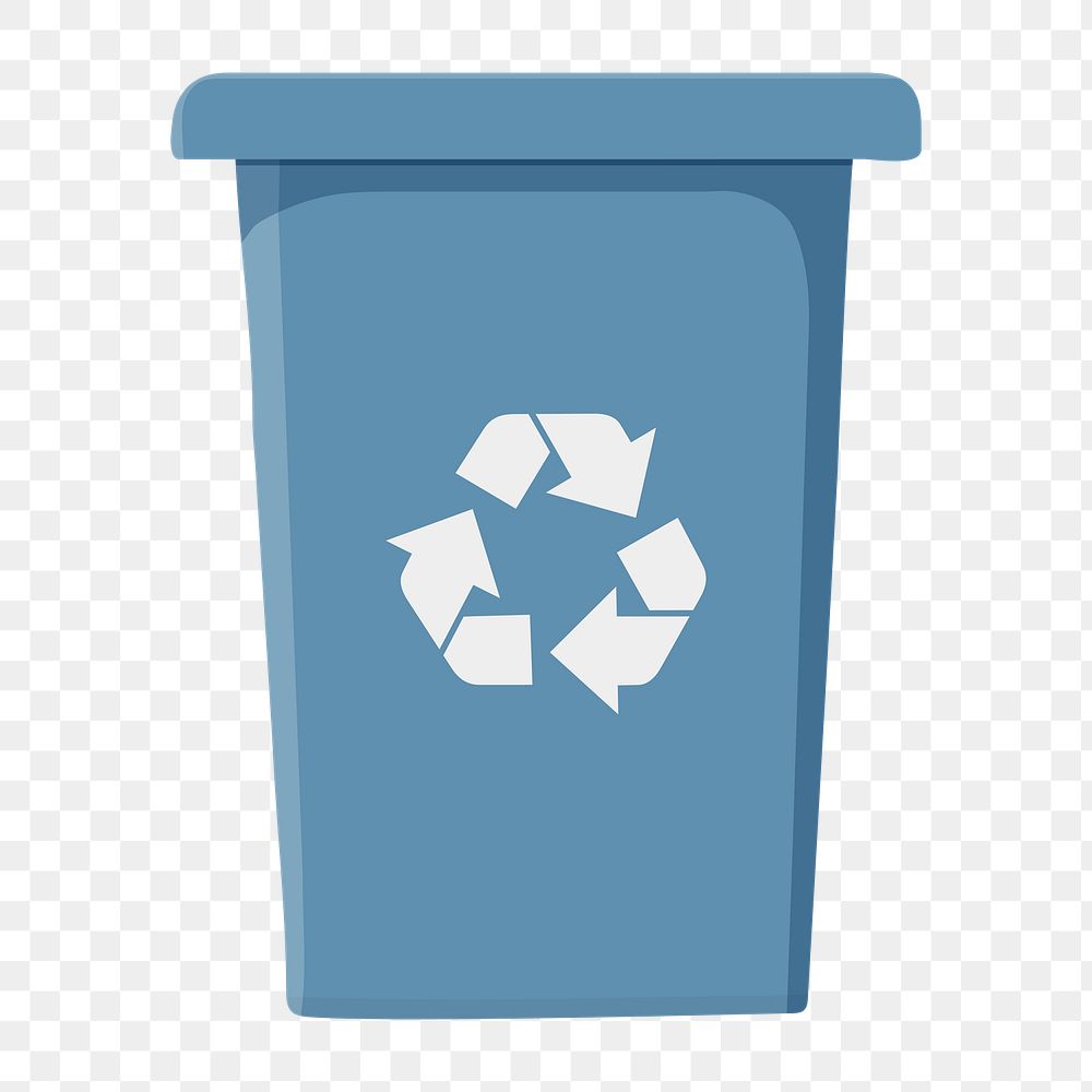 Blue png recycle bin,  transparent background