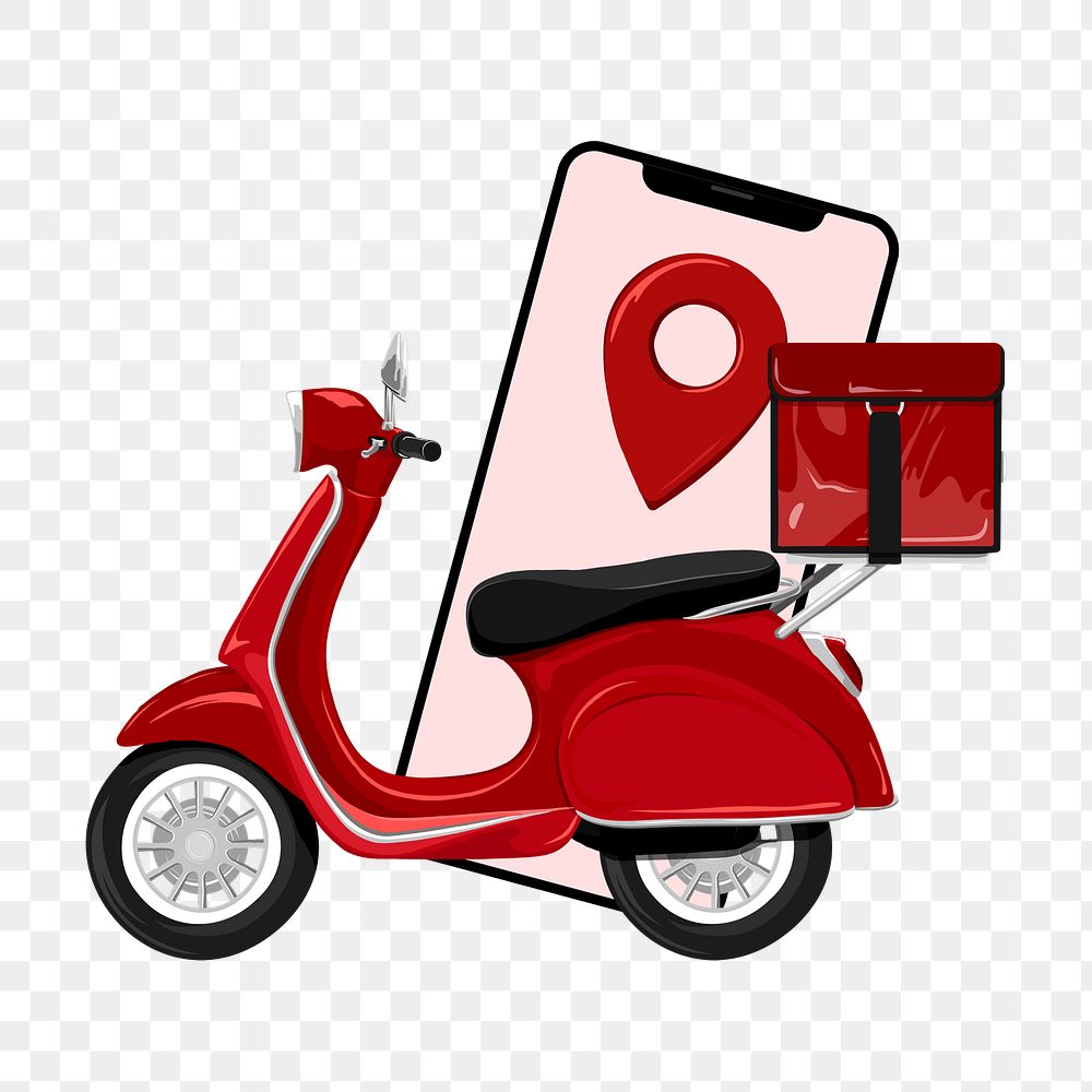 Motorcycle delivery png logistic illustration, transparent background