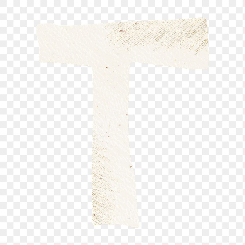 T letter png, paper English alphabet, transparent background