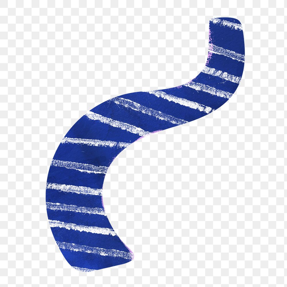 PNG Blue wavy shape, abstract paper craft element, transparent background