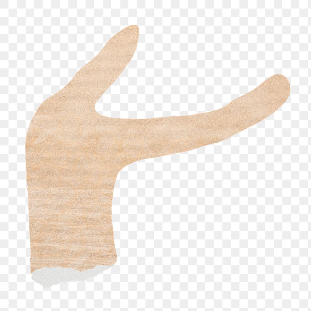 PNG Palm hand gesture, paper craft element, transparent background