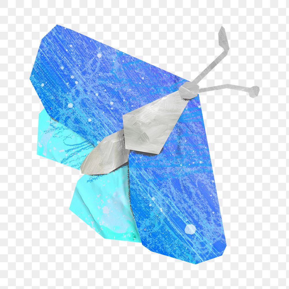 PNG Blue  butterfly, animal paper craft, transparent background