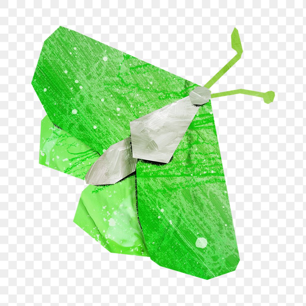 PNG Green butterfly, animal paper craft, transparent background