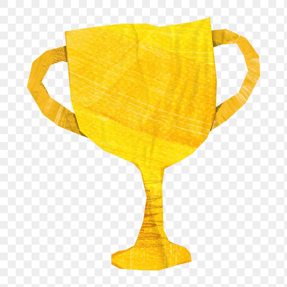 PNG Golden trophy, paper craft element
