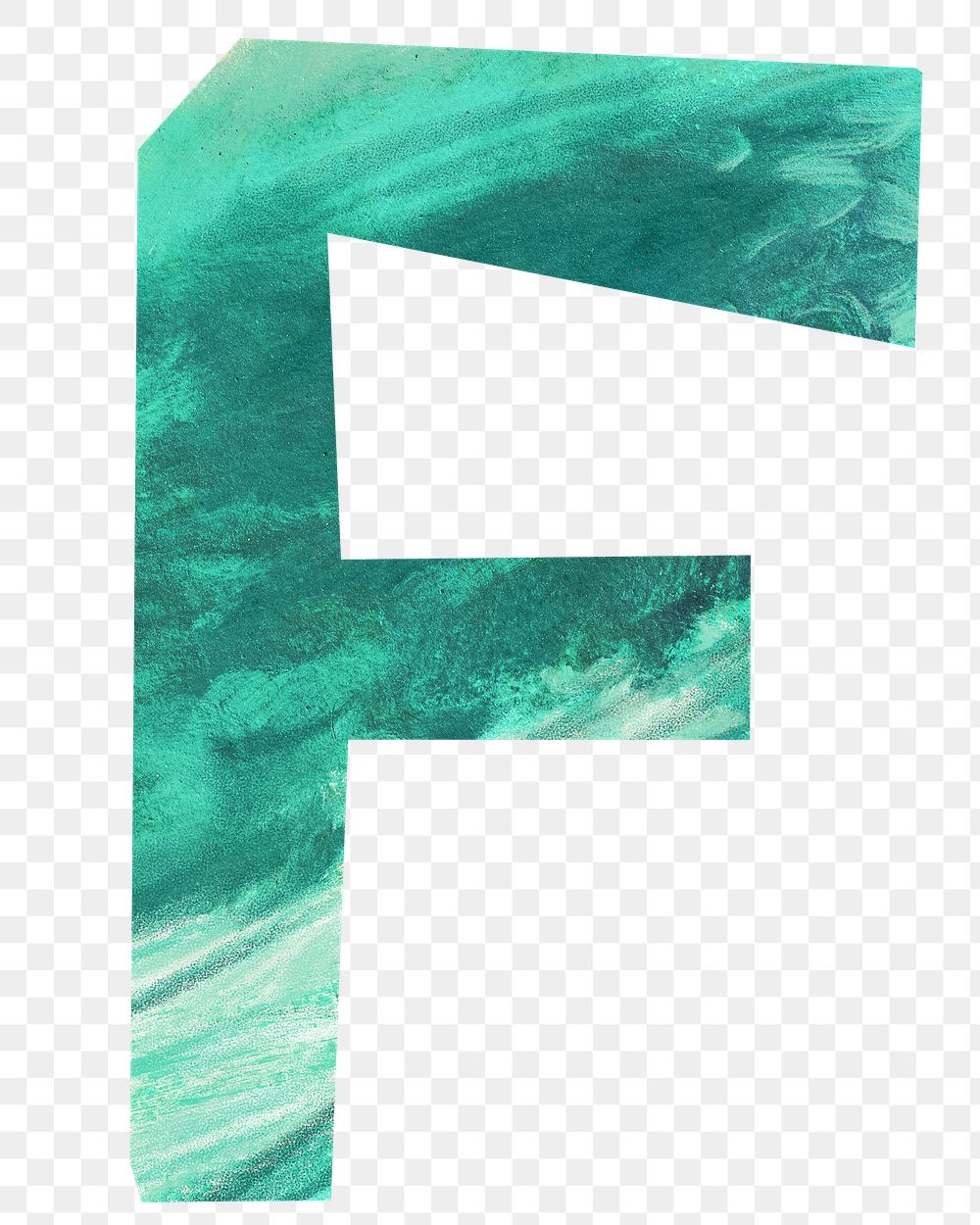 F letter png, paper English alphabet, transparent background