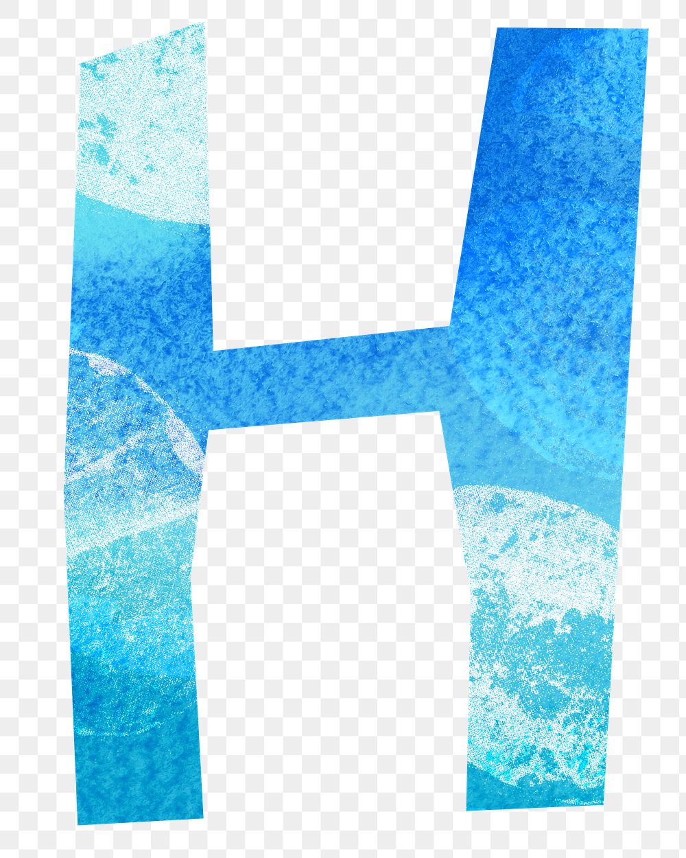 H letter png, paper English alphabet, transparent background