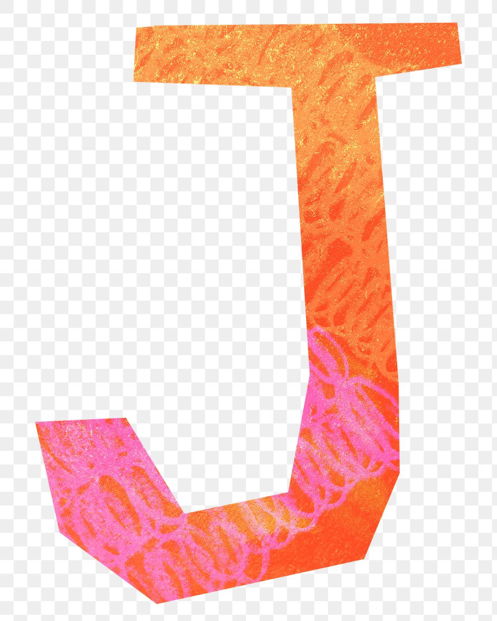 J letter png, paper English alphabet, transparent background