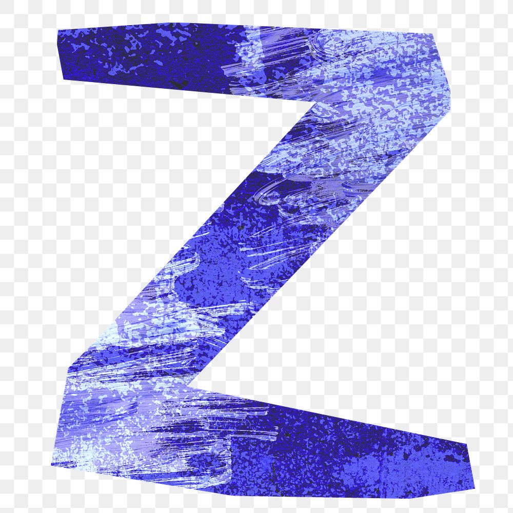 Z letter png, paper English alphabet, transparent background