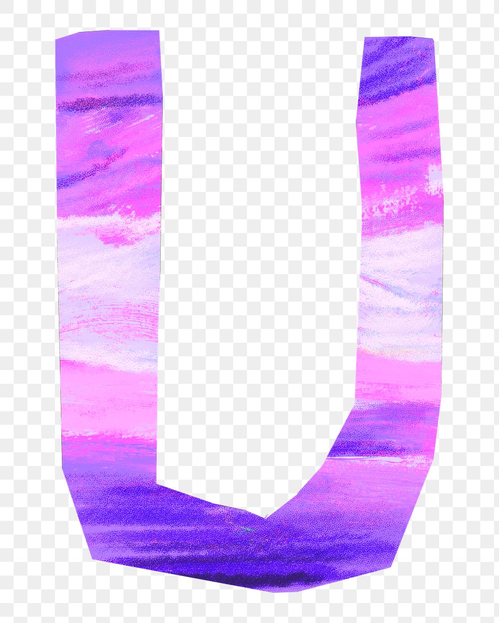 U letter png, paper English alphabet, transparent background