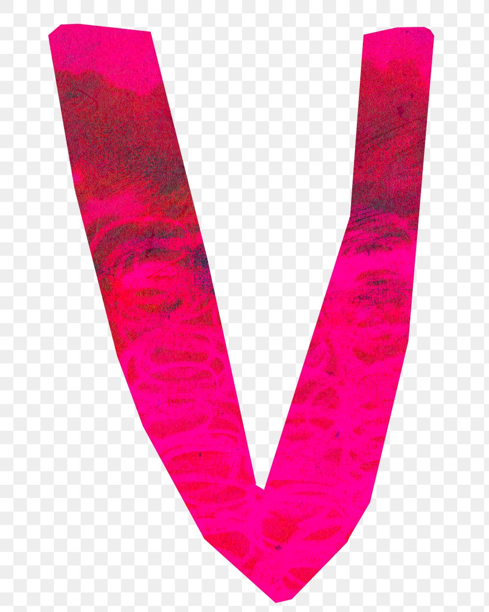 V  letter png, paper English alphabet, transparent background