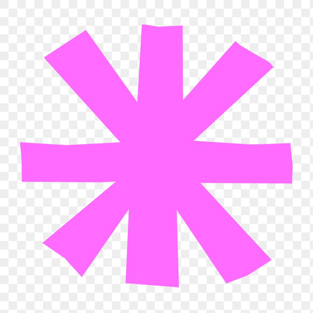 Asterisk symbol png, paper craft element, transparent background