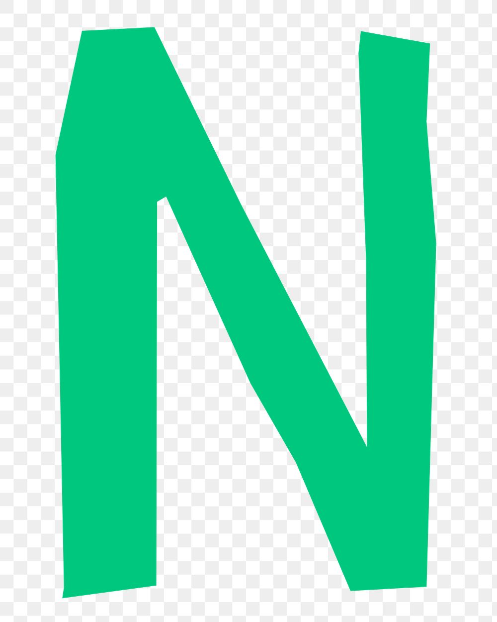 N letter png, paper English alphabet, transparent background