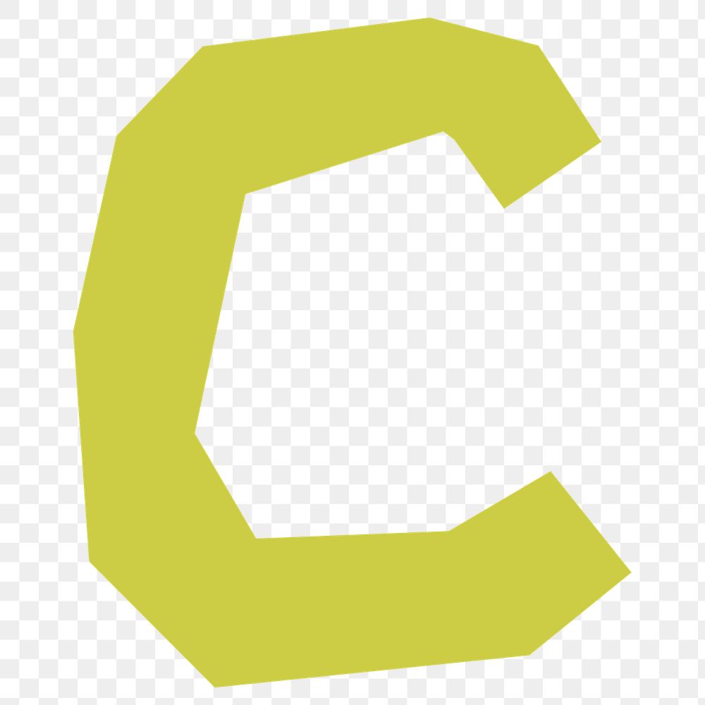 C letter png, paper English alphabet, transparent background