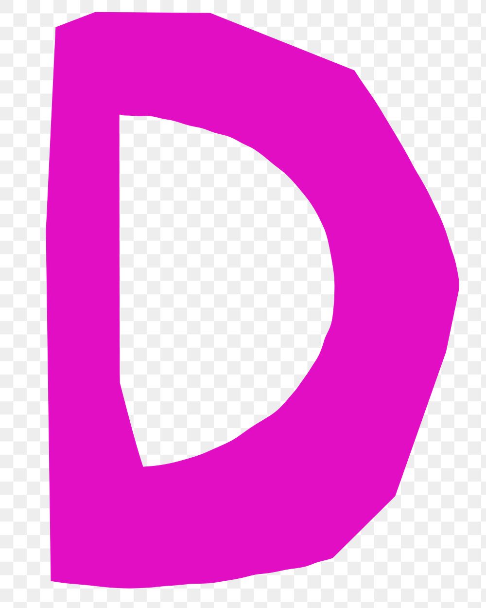 D letter png, paper English alphabet, transparent background