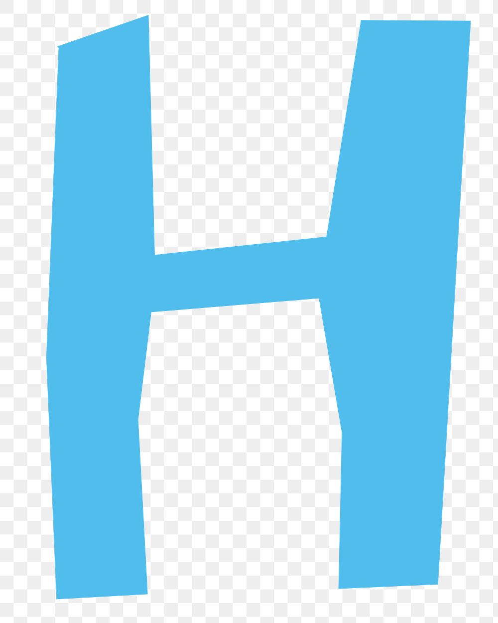 H letter png, paper English alphabet, transparent background