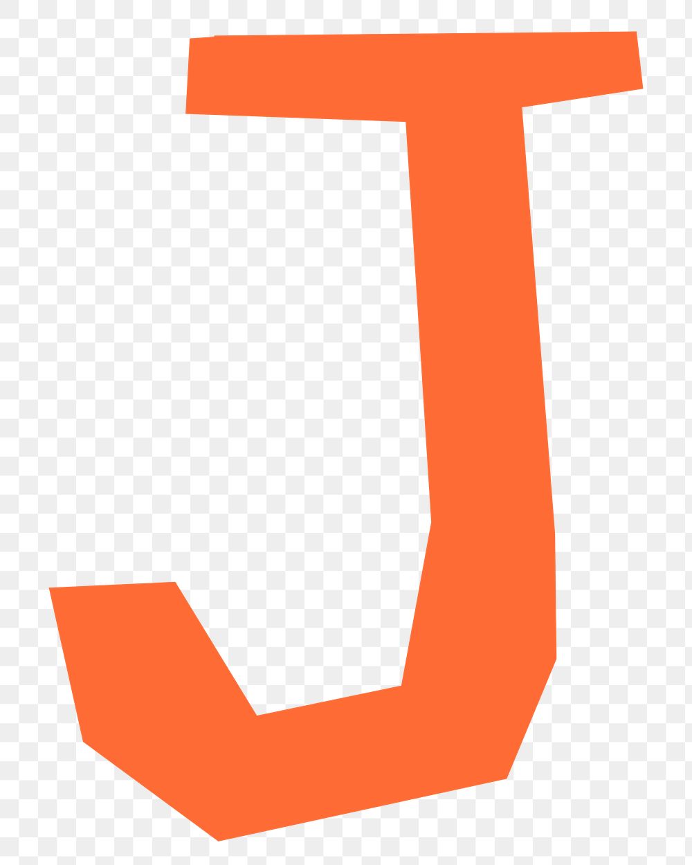 J letter png, paper English alphabet, transparent background