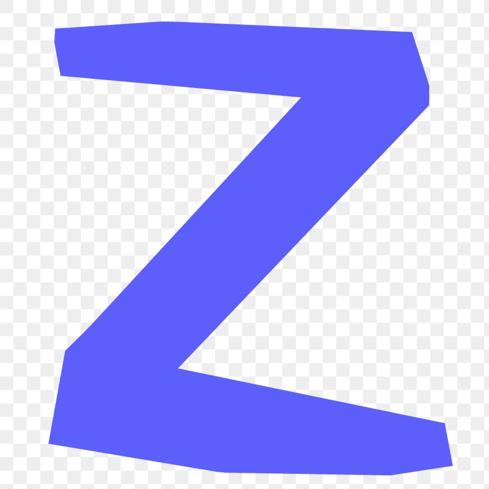 Z letter png, paper English alphabet, transparent background