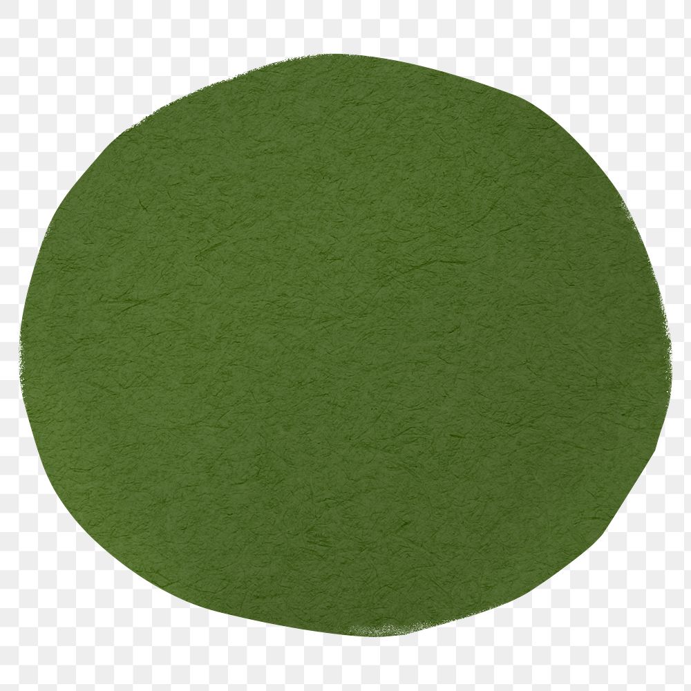 PNG Green circle  shape, paper craft element, transparent background