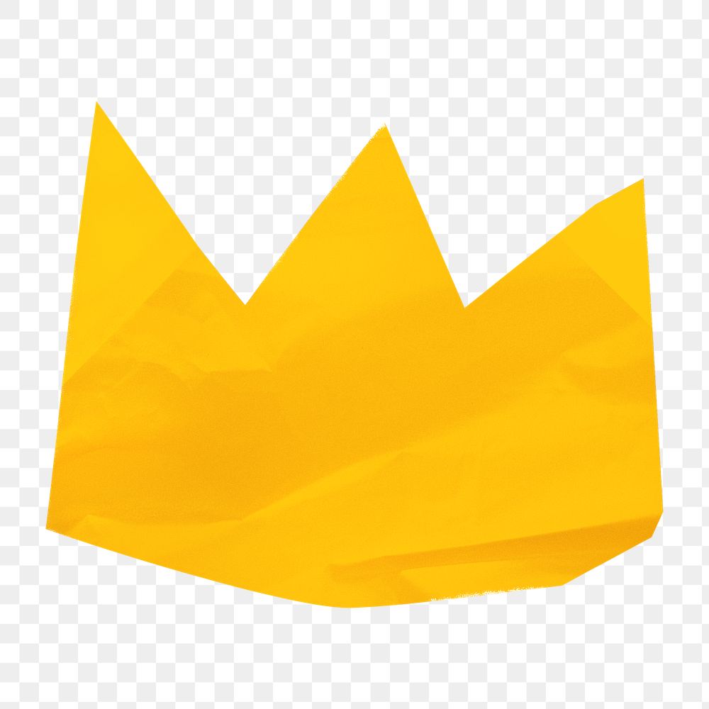 PNG Golden crown, paper craft element