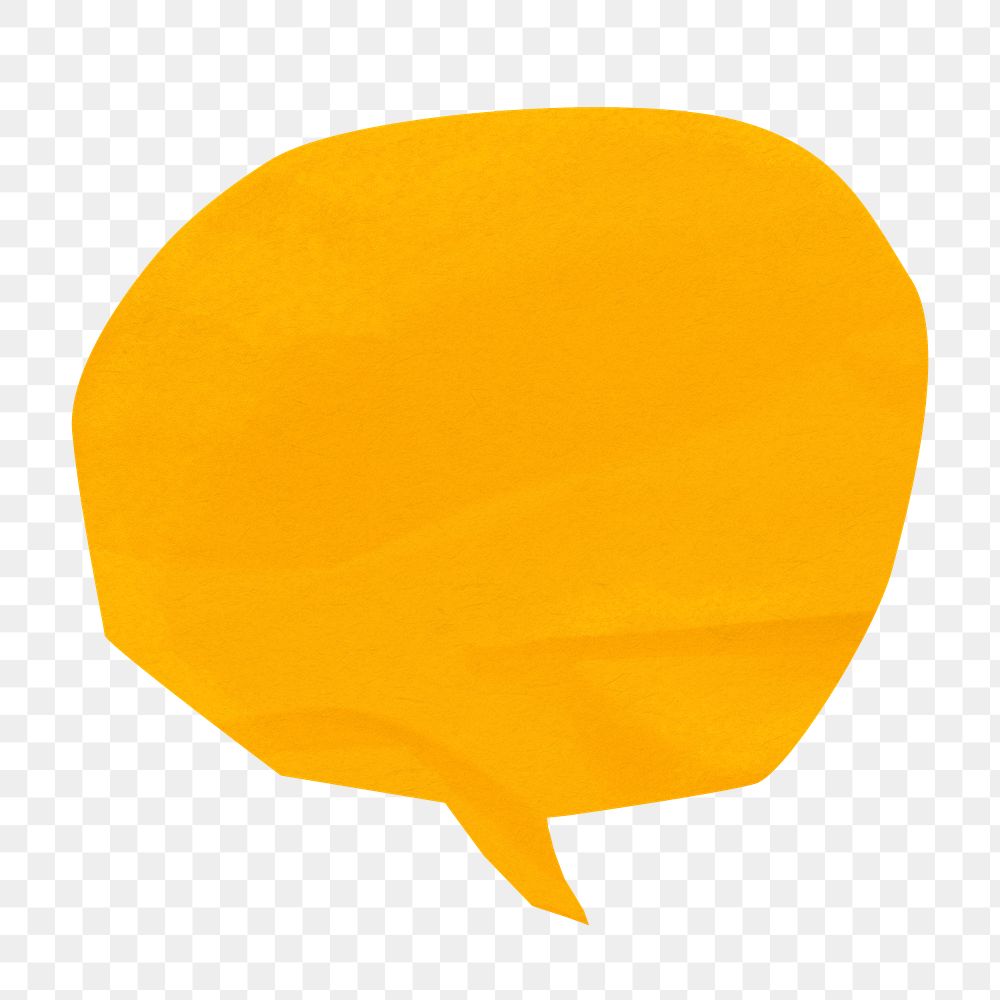 PNG Yellow speech bubble, communication paper element, transparent background