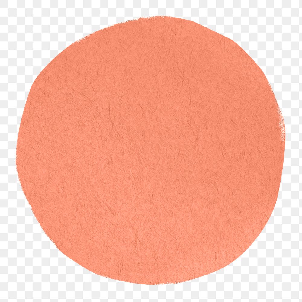PNG Peachy circle  shape, paper craft element, transparent background