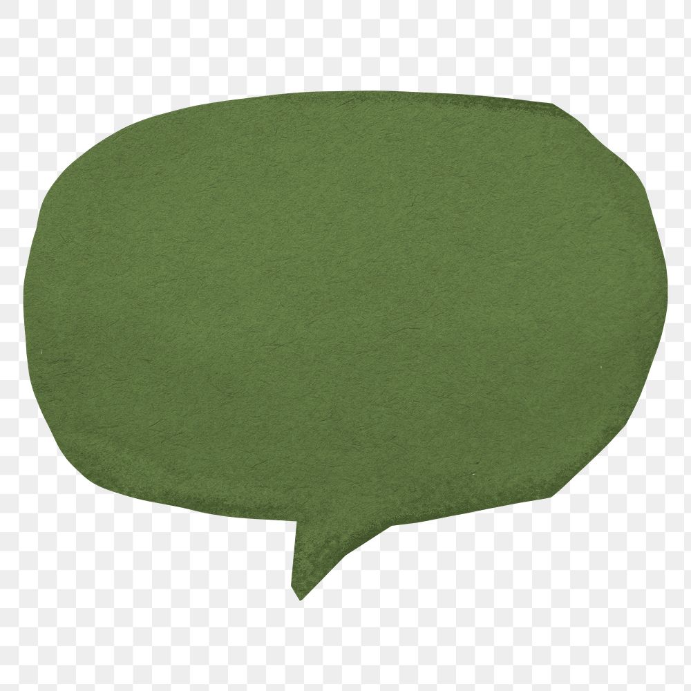 PNG Green speech bubble, communication paper element, transparent background