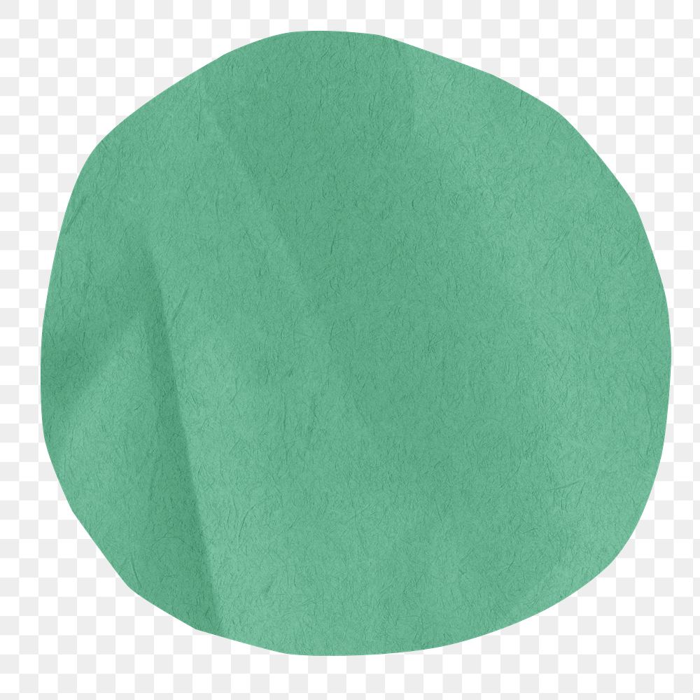 PNG Green circle  shape, paper craft element, transparent background