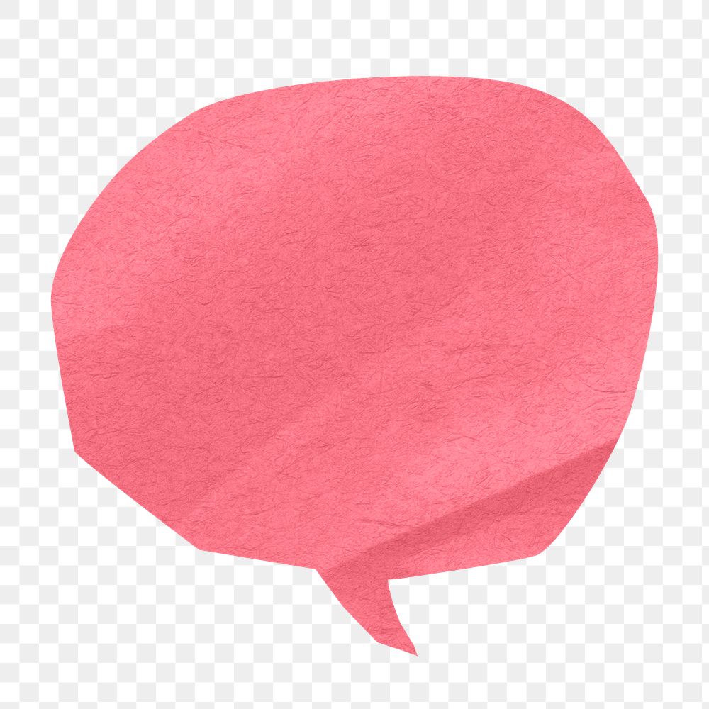 PNG Pink speech bubble, communication paper element, transparent background