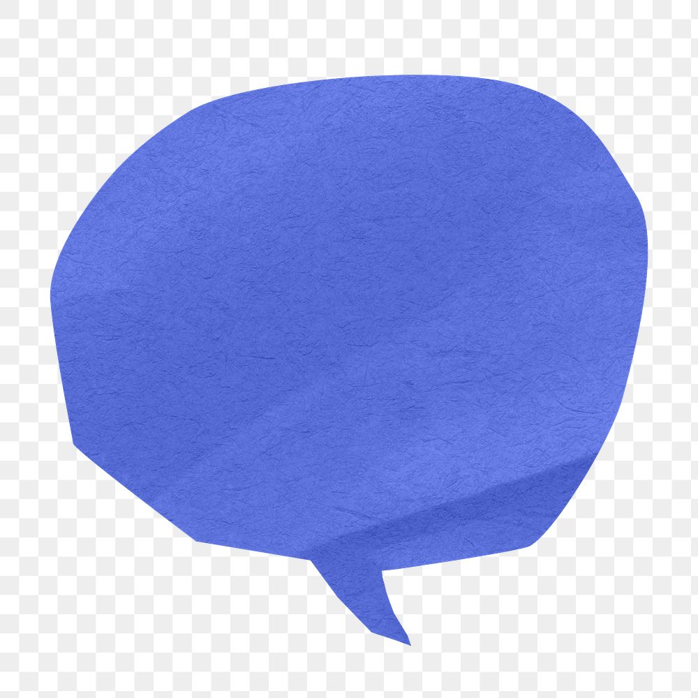 PNG Blue speech bubble, communication paper element, transparent background