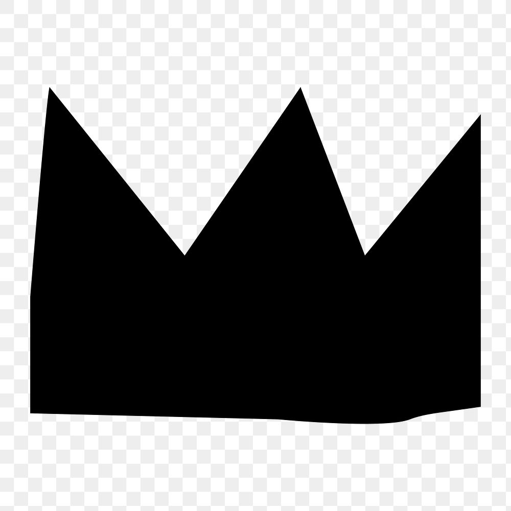 PNG Black crown, paper craft element