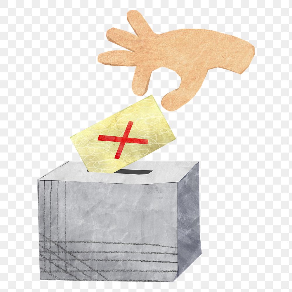 No vote png, ballot, election voting paper craft element, transparent background