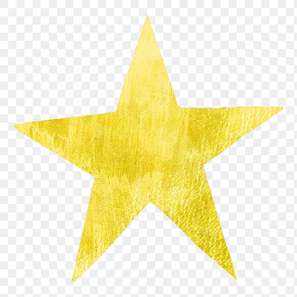PNG Yellow star shape, paper craft element, transparent background